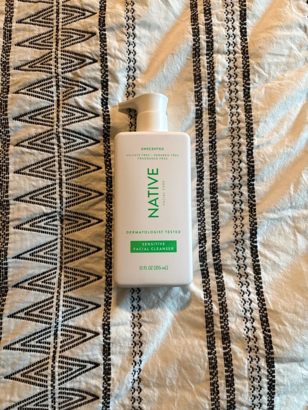 Native Sensitive Facial Cleanser, Unscented, 12 fl oz NEW
